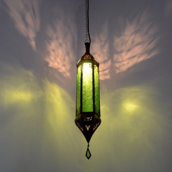 Orientalische Lampe Lagomera Grün H 55 cm