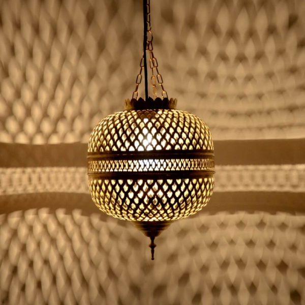 Orientalische Lampe aus Messing Challenge H 40 cm