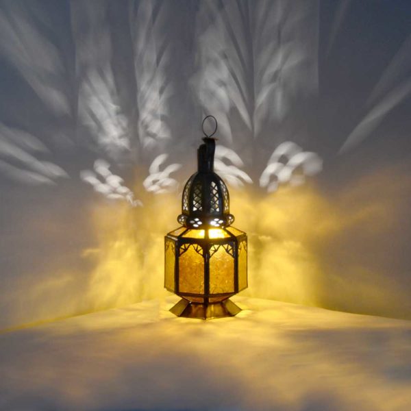 Arabische Lampe Sabah Amber H 27 cm