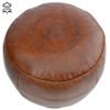 Marokkanisches Sitzkissen Kora – Braun / Echtes Leder D 44 cm