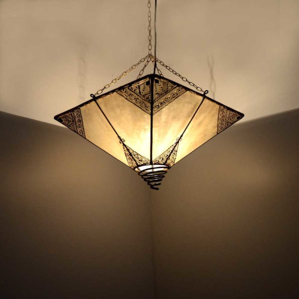 Orientalische Deckenlampe Pyramid Natur H 45 cm