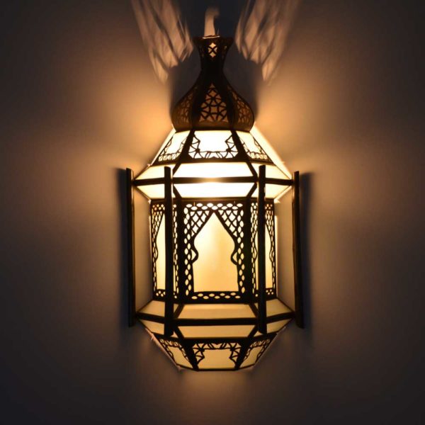 Orientalische Wandlampe Prinz Milchglas H 39 cm