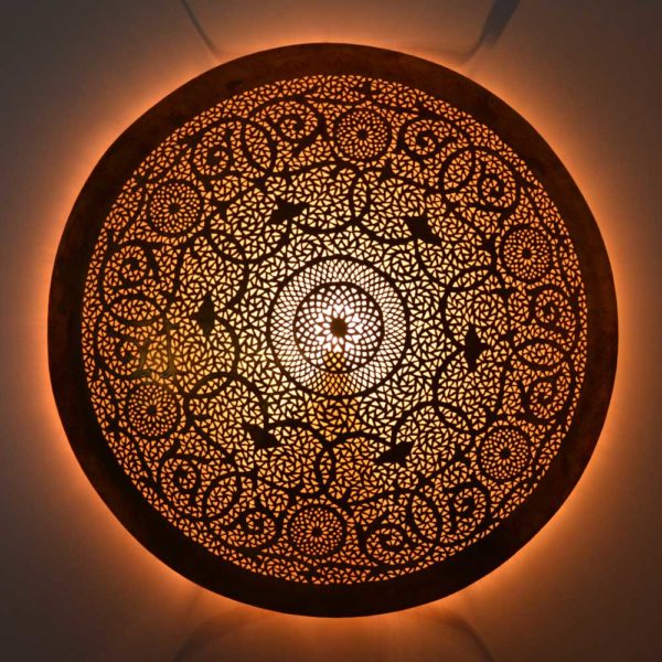 Orientalische Wandlampe Home Big aus Messing D 80 cm