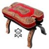 Marokkanischer Kamelhocker Kida – Rot / Echtes Leder H 40 cm