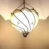 Henna-Deckenlampe aus Leder Kaiser Natur H 50 cm