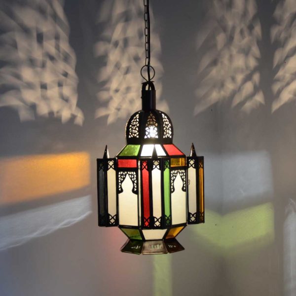 Orientalische Lampe Kiran Bunt Metall/Glas H 42 cm