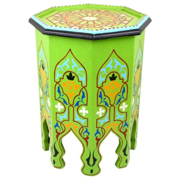 Marokkanischer Beistelltisch Anisa Grün Handbemalt H 50 cm