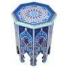 Orientalischer Tisch Aleyna Blau Handbemalt H 50 cm