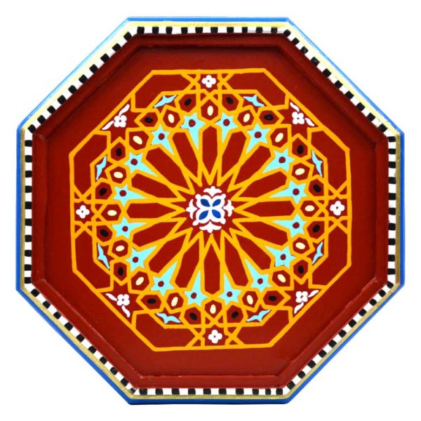Orientalischer Beistelltisch Amira Rot Handbemalt H 50 cm