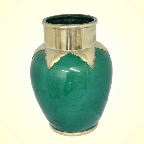 Orientalische Keramikvase Alia Small Grün H 23 cm