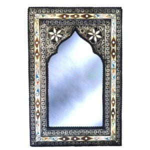 Orientalischer Spiegel Arabic Small Vollholz / Versilbertes Messing H 60 cm
