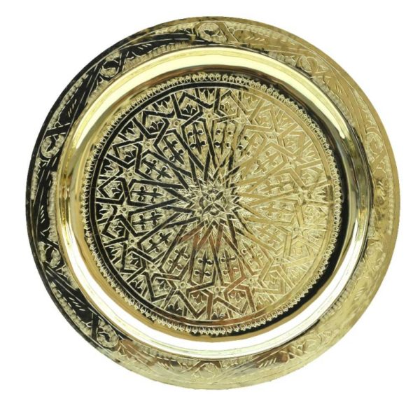 Marokkanisches Teetablett Granada Messing D 50 cm
