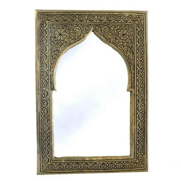 Orientalischer Spiegel Naat Versilbertes Messing H 28 cm