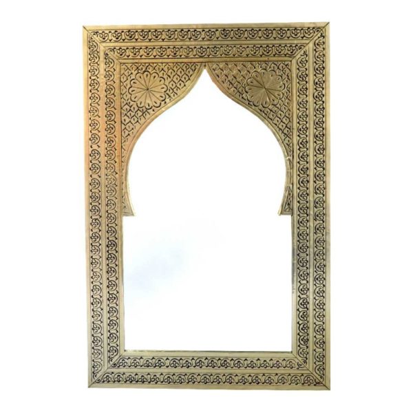 Orientalischer Spiegel Real Versilbertes Messing H 60 cm