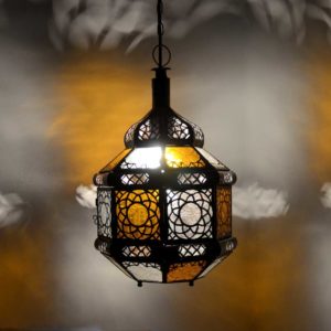 Arabische Lampe Dad Weiß/Amber