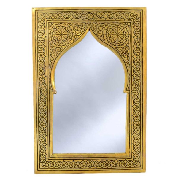 Arabischer Spiegel Ram Messing/Gold H 28 cm