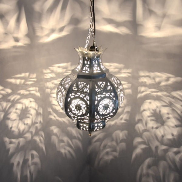 Orientalische Lampe Taj Silber H 45 cm