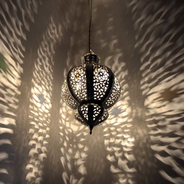 Marokkanische Lampe Marrakesch Braun/Kupfer-Antik H 45 cm