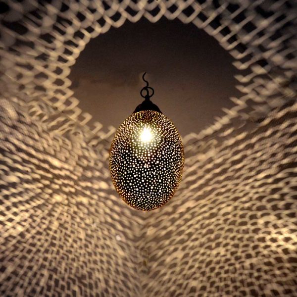 Orientalische Leuchte Basima aus Messing H 45 cm