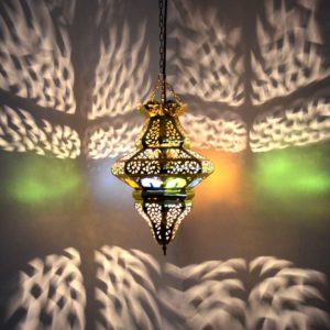 Orientalische Lampe Azra Bunt aus Messing H 45 cm