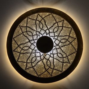 Marokkanische Wandlampe Cercle Big aus Messing
