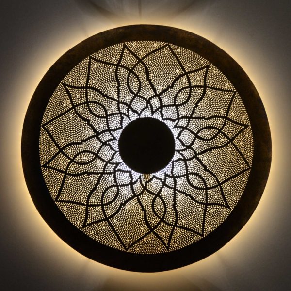 Marokkanische Wandleuchte Cercle Big aus Messing D 77 cm