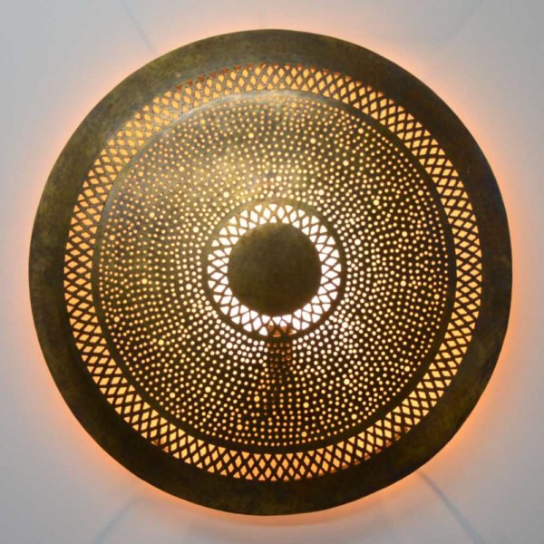 Orientalische Wandlampe Kreis Medium aus Messing D 57 cm