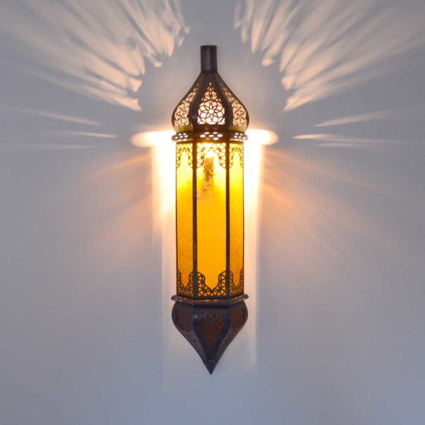 Orientalische Wandlampe Angham Amber H 66 cm