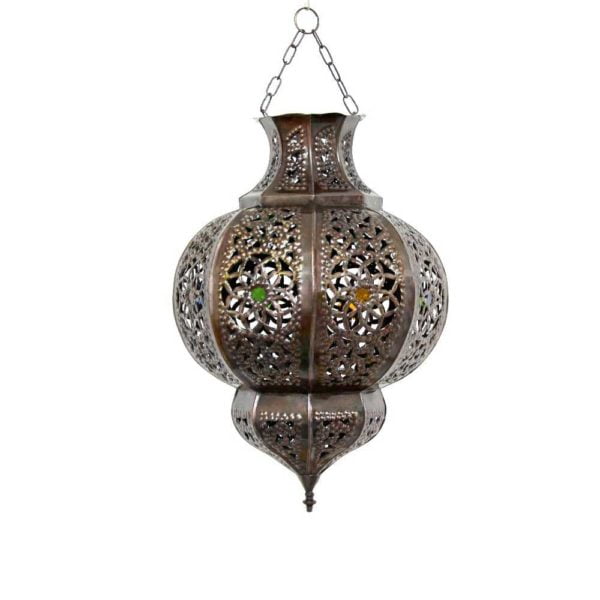 Marokkanische Lampe Marrakesch Braun/Kupfer-Antik H 45 cm