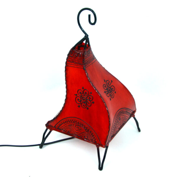 Stehlampe Kaya Rot aus echtem Leder